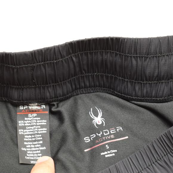 Spyder Women's Sweat Shorts Lined Drawstring Polyester Black Size S Active - Picture 8 of 8